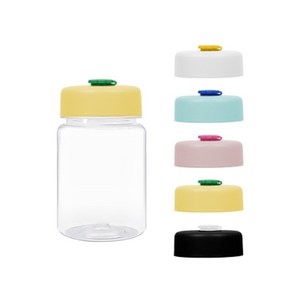 아이스 스탠다드 용기 미니보틀 AJSP 300ml + 플라워 실리콘 빨대캡 세트 1개 믈병 물통 텀블러, 02.용기-블랙캡-화이트마개