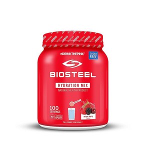 BIOSTEEL 하이드레이션 믹스 - 무설탕 필수 전해질 스포츠 음료 파우더 - 믹스 베리 - 100회 분량, 1개, 700g