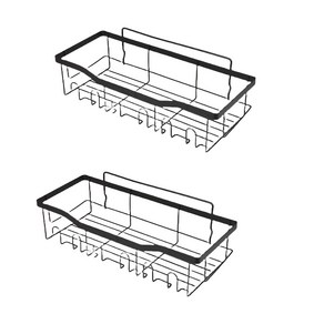 다다 1+1 강력한 접착식 무타공 스텐 욕실선반 일자형, 2개