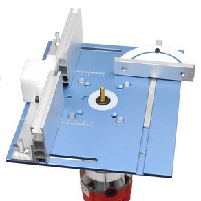 목공 루터 나무가공 공구 알루미늄 라우터 테이블 삽입 플레이트 트리머 전기 목재 밀링 플립 마이터 게이지 포함 DIY 작업 벤치, 1)Blue 1set, 1세트