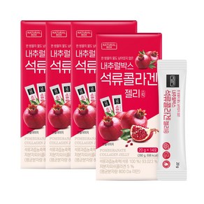 내추럴박스 석류 콜라겐 젤리스틱 20g x 14포 4개 (56일분), 280g