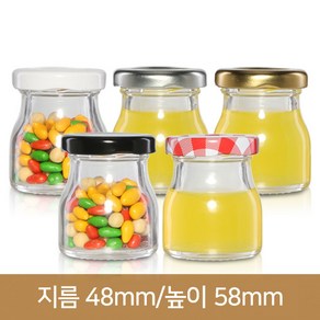 유리병 잼병 미니원형50g(A) 40파이, 1개, 1개