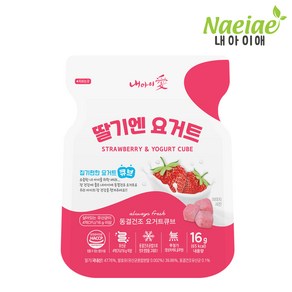 [내아이애] 아이과자 간식 동결건조 과일&요거트, 딸기, 16g, 1개