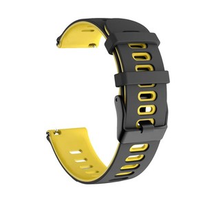 스포츠 실리콘 스트랩 Gamin Venu 3 Foeunne 255 Music 245 645 메쉬 밴드 Vivoactive 2 시계 20mm, [26] Black Yellow, [02] 22mm