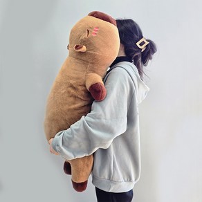 다다랜드 카피바라 바디필로우 인형 껴안는 쿠션, 100cm, 브라운, 1개