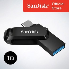 샌디스크코리아 공식인증정품 USB 메모리 Ulta Dual Go 울트라 듀얼 고 Type-C OTG USB 3.2 SDDDC3 1TB, 블랙, 1개