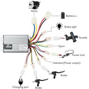 전기 자전거 컨트롤러 36V 48V 800W 1000W 30A DC 브러시 전자 자전거 스쿠터 스케이트 보드 부품 맞는 배터리 모터 엔진 부품, 36V 1000W, 1개