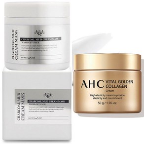 ARA CHARCOAL mudcream+COLLAGEN CREAM SET 제이아라 비담은 차콜머드크림마스크