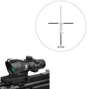 스코프 조준경 전술 tijicon acog 4x32 스타일 리얼 레드 레티클 파이버, 1개