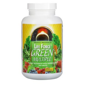 소스 네츄럴스 라이프 포스 그린 멀티플 180정 (타블렛) Source Naturals Life Force Green Multiple 180tabs