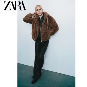 ZARA 자라 에코 페이크퍼 후리스 후드자켓