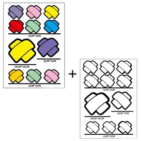 더쏠 차량 반창고 땜빵 스티커 스크래치 커버, 2개, 화이트+혼합