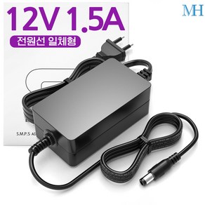 명호전자 12V 아답터 0.5A 1A 1.5A 2A 3A 3.5A 4A 5A 6A 8A 10A 12A 15A 500mA dc 어댑터, 07. 12V1.5A전원선일체형, 1개