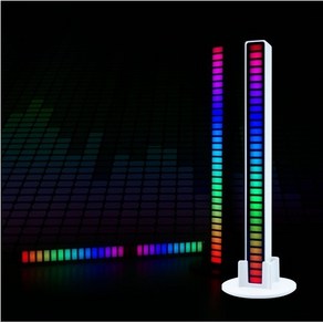 1+1 음악소리반응 사운드 댄싱 USB연결 5V RGB 이퀄라이저 LED 스틱바 무드등 뮤직라이트 실내 인테리어조명, 화이트+화이트