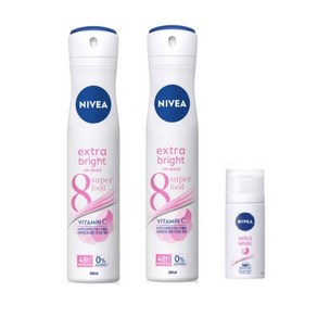 니베아 데오드란트 스프레이 엑스트라 화이트 200ml x 2p + 데오드란트 스프레이 화이트 35ml, 1세트