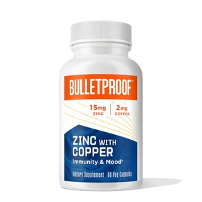 불렛프루프 Bulletpoof 아연 Zinc 15mg 구리 2mg 베지캡슐 60정, 1개