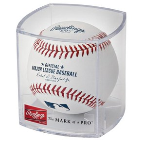 Rawlings 2021년 메이저 리그 베이스볼 공식 야구공 화이트레드네이비 전시용 케이스포함 (ROMLBR), White/Red/Navy, 1개