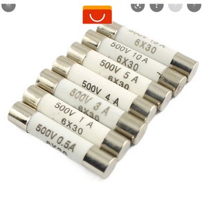 5PCS CERAMIC FUSE CARTRIDGE RO58 6X30MM 500V F 0 5A 1A 2A 3A 4A 5A 6A 8A 10A 13A 15A 16A 20A 25A 30A, 5개