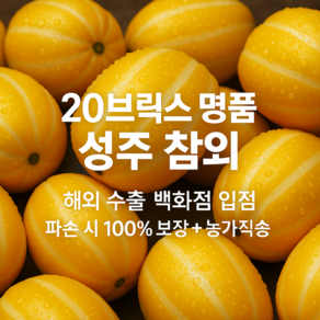 [백화점 납품 프리미엄 참외] 바른마켓 20브릭스 고당도 성주 참외 해외수출 농가직송 당일발송, 1박스, 5kg