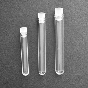 투명 플라스틱 시험관 Test tube 캡포함 PS재질 낱개판매, 1개