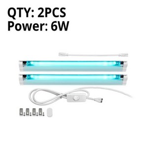 살균 자외선 소독기 UV살균기 UVC 석영 램프 T5 튜브 UV 살균 전구 6W 8W 110V 220V