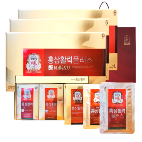 정관장 6년근 홍삼활력 프리미엄 홍삼진액 90포 3600ml + 쇼핑백 가정의달 부모님 명절 선물세트 (30포 3개) 1세트, 3.6L, 3개