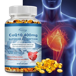 XEMENRY CoQ10-400mg - PQQ BioPerine 및 Omega-3가 함유된 소프트젤로 심장 건강과 에너지 생산을 지원합니다.