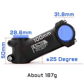 스템 자전거 35도 산악 도로 초경량 25.4/31.8mm 핸들 바 25도 70-110mm Mtb