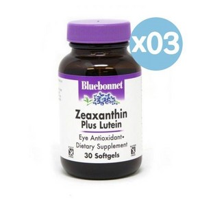 Bluebonnet 블루보넷 지아잔틴 플러스 루테인 30소프트젤 3팩 Zeaxanthin Plus Lutein, 3개, 30정