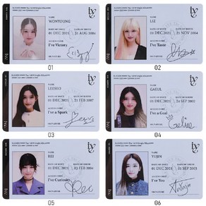 IVE 아이브 ID CARD 6ps 세트 포카 포토 사인 신분증 사진 학생증