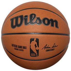 윌슨 NBA 게임 오피셜 볼 콜렉션 가죽 소재 농구공 브라운, 1개, WTB7500XB07