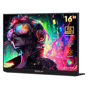 제우스랩 P16KF 4K 포터블 모니터 60HZ, 40.64cm