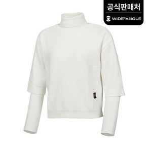 와이드앵글 공식 여성 WL 로고패턴 이중소매 풀오버 스웨터 L WWW22K03W3 (정상가:299 000)