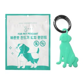바른펫 강아지 야광 실리콘 펜던트 목걸이 + 오링 세트 5개월 사용, 강아지 민트(목걸이), 1세트