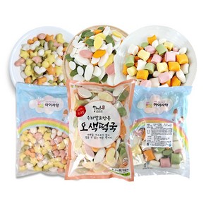 [계란지단채 300g증정] 우리쌀 오색떡3종 떡국떡1kg+모양떡1kg+한입떡1kg, 3개, 1kg