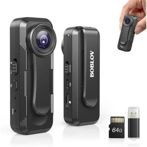 BOBLOV W1 1080P 64GB 바디 카메라 루프 녹화 기능으로 90분간 착용 가능한 지원 여행 걷기 법 집행 및 야외 활동 시 사용 촬영이 간편합니다