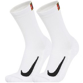 나이키 COURT MULTIPLIER CUSHIONED TENNIS CREW SOCKS 헬스 운동 캐주얼 스트릿 로고 쿠션 크루 삭스 양말 2 PAIRS, white