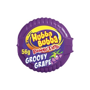 Hubba Bubba 후바부바 그루비 포도맛 테잎 풍선껌 56g Goovy Gape Bubble Gum 180cm, 1개