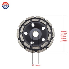 건식 패드 180mm 스톤 230mm 디스크 로우 그라인딩 다이아몬드 세그먼트 휠 연마기 컷 100mm 컵 콘크리트 150mm 125mm 더블 화강암, 01 black, 1개