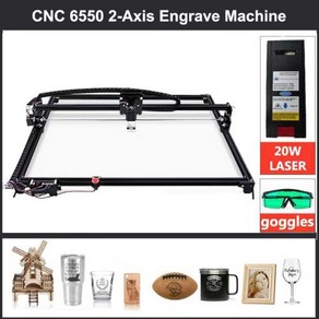 레이저조각기 비상 정지 기능이 있는 CNC 2 축 레이저 조각기 6550 20w 타각기 12V 5A 65x50cm 신제품