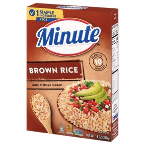 14 Ounce (Pack of 1) Minute Instant Bown Rice Whole G 14온스(1팩) 즉석 현미 통곡물 프리 비 GMO 14온스 상자, 1개, 396g