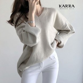 KARRA (77까지)루즈브이넥소프트니트_A3F0477