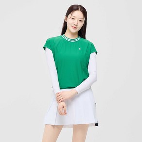 [클리브랜드 골프] 온라인단독 폴리스판 배색라운드 여성 민소매 티셔츠 그린_CGWST42975GN