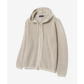 YALE MESHED HOODIE KNIT ZIP-UP GREEN BEIGE 291827