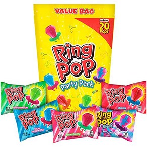 Ring Pop Individually Wapped Bulk Lollipop Vaiet Ring Pop 개별 포장 대량 롤리팝 버라이어티 파티 팩 – 다양한 맛이 포함된 롤리팝, 1개, 544.31g