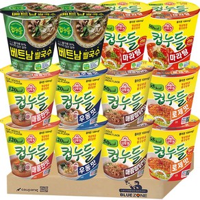 컵누들 6종 12개입 (매콤한맛2 우동맛2 매콤찜닭2 로제맛2 베트남2 마라탕2), 1세트