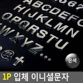 1P 입체 이니셜문자 은색