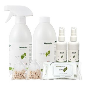 피톤치드수 편백수 탈취제 피톤치드 스프레이 500ml+리필500ml+휴대용 2개+편백칩2개 + 피톤치드 물티슈(72매), 1개