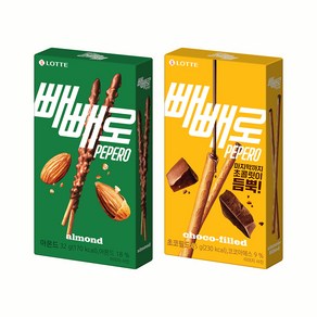 롯데제과 누드 초코필드 빼빼로45g+아몬드빼빼로32g