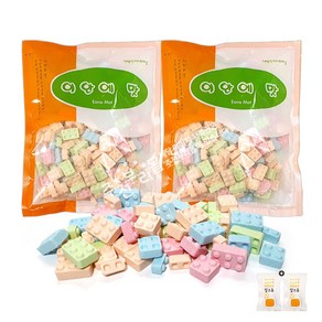 블럭모양 토이브릭캔디(500g) x 2봉+밀크츄 2개 세트 번들 10호, 1세트, 990g